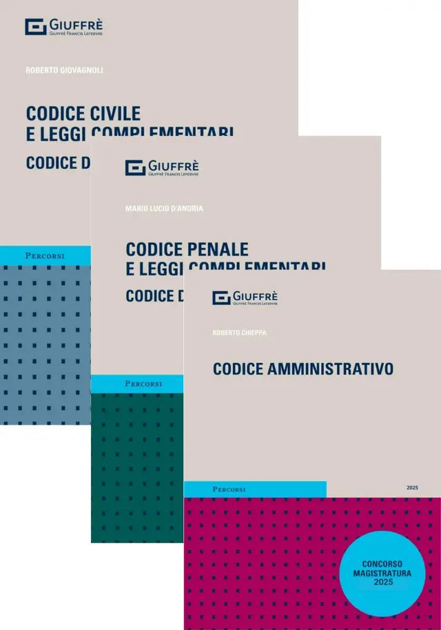 KIT CODICI CIVILE, PENALE E AMMINISTRATIVO GIUFFRE' (CONCORSO MAGISTRATURA 2025) + ADDENDE AGG. - GIOVAGNOLI