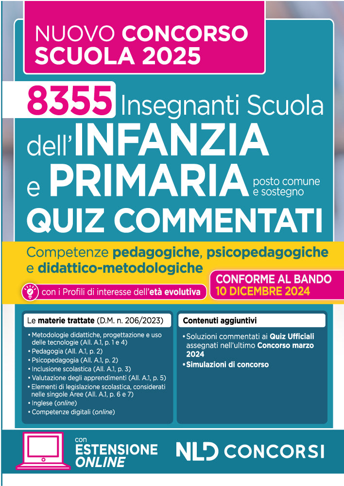 Quiz commentati per il nuovo Concorso per la Scuola dell’Infanzia e primaria 2024. Nuova edizione