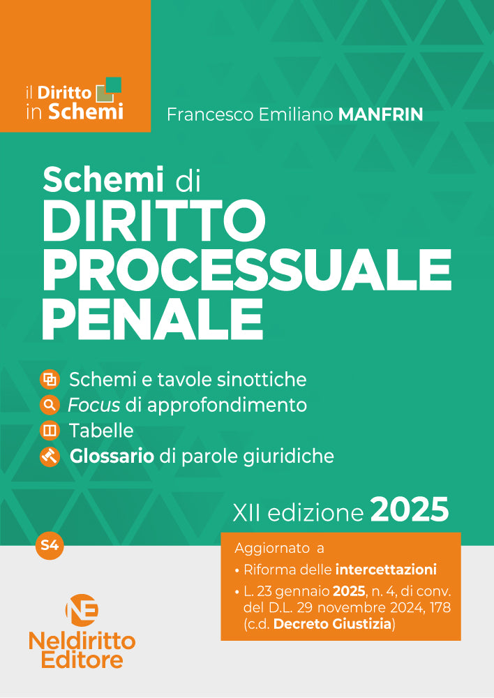 Schemi di Procedura Penale 2025 - Manfrin