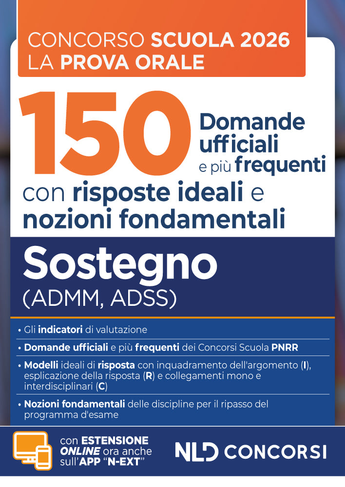 Concorso Scuola prova orale 150 Domande ufficiali e più frequenti con risposte ideali e nozioni fondamentali per il Sostegno
