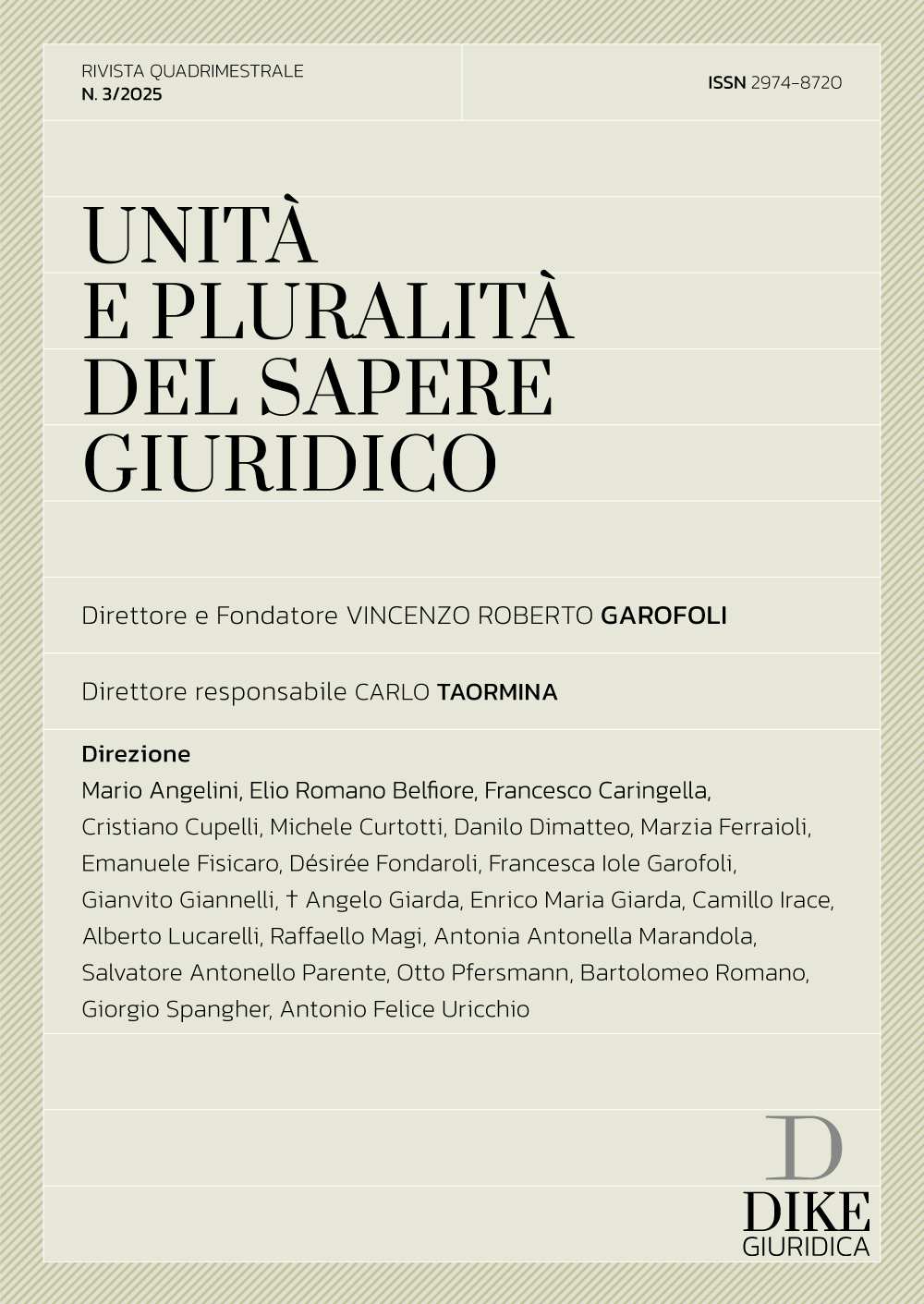Unità e pluralità del sapere giuridico