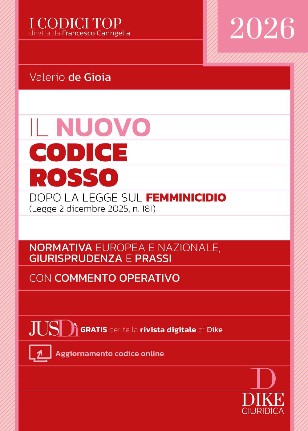 Il nuovo Codice Rosso dopo la legge sul femminicidio - Valerio de Gioia