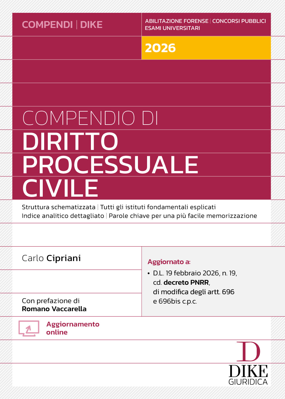 Compendio di Diritto Processuale Civile 2026 - Carlo Cipriani