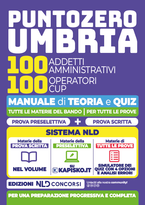 Concorso PuntoZero Umbria 100 Addetti e 100 Operatori CUP Manuale di Teoria