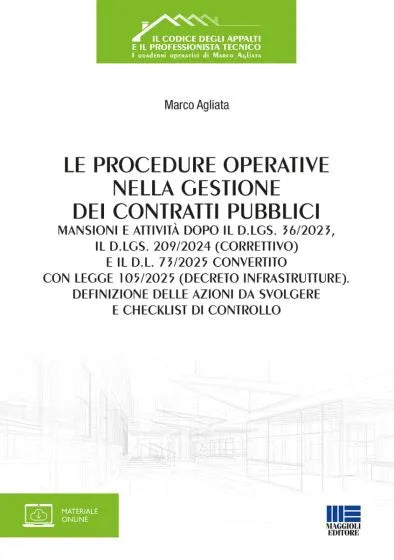 Le procedure operative nella gestione dei contratti pubblici - Marco Agliata