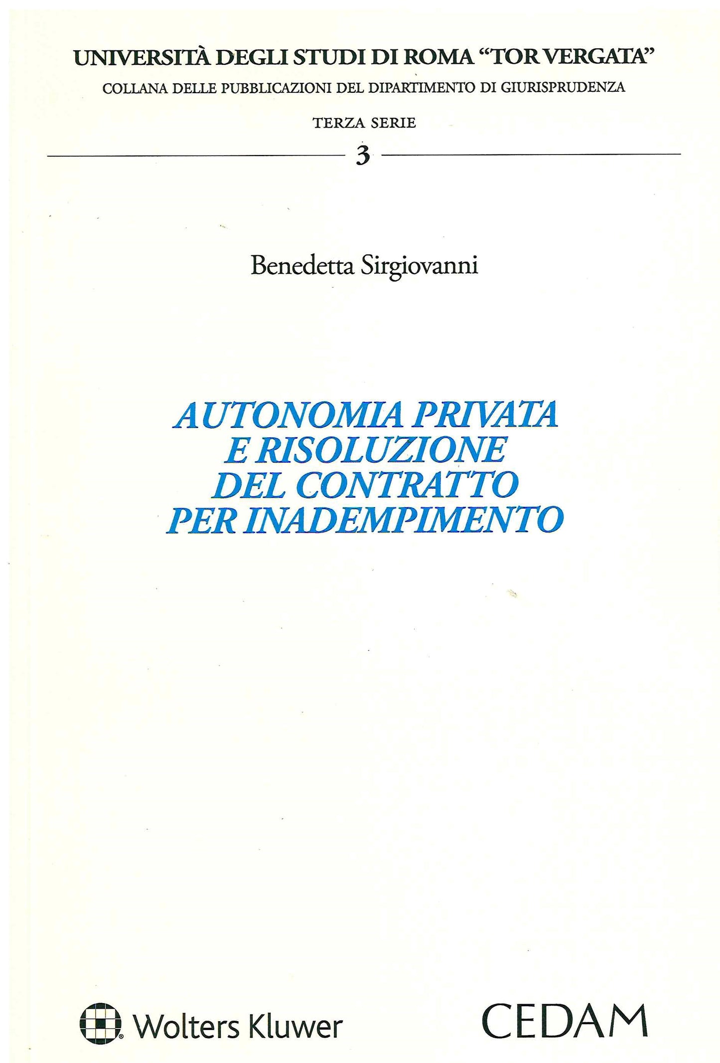 AUTONOMIA PRIVATA RISOLUZIONE CONTR.INAD - SIRGIOVANNI