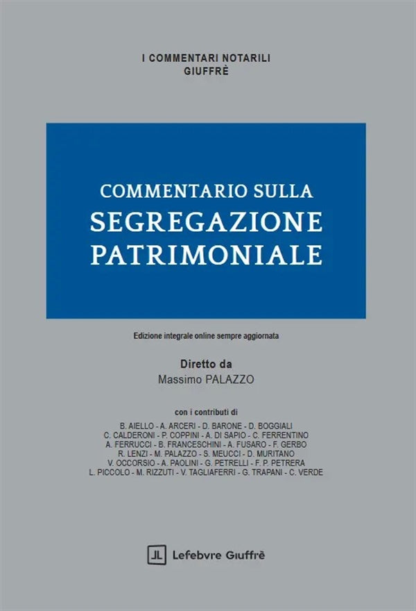 Commentario sulla segregazione patrimoniale - Palazzo