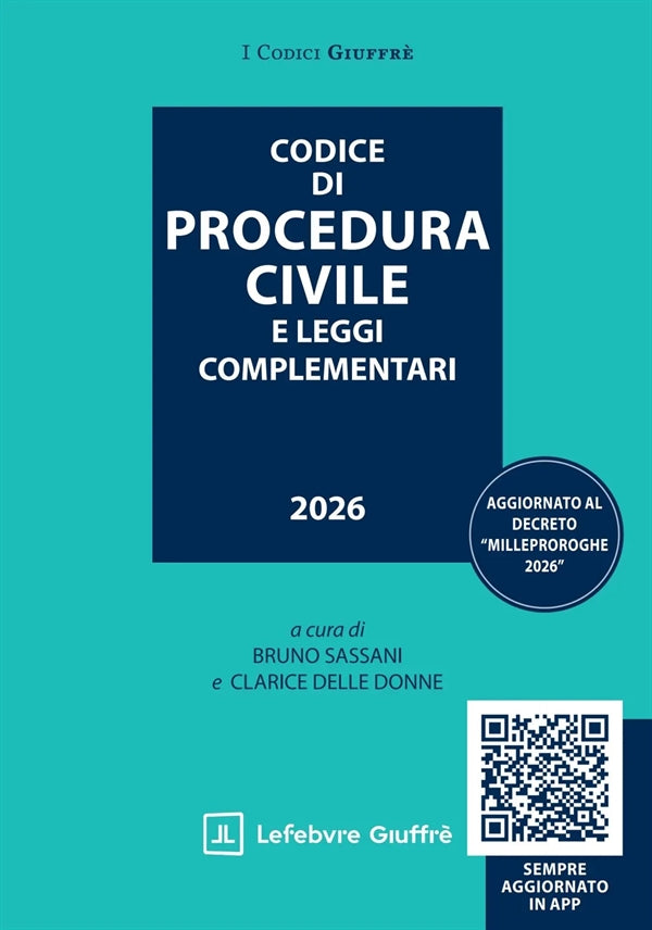 Codice Procedura Civile Leggi Complementari 2026 - Sassani, Cuffaro, Delle Donne