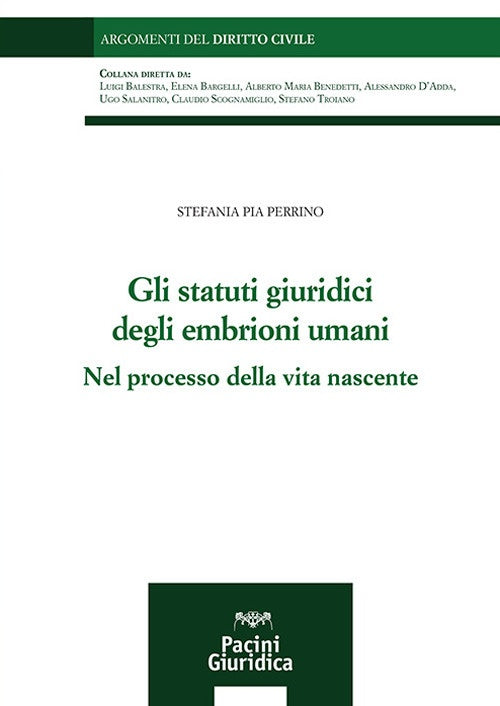 Statuti giuridici embrioni umani - Perrino