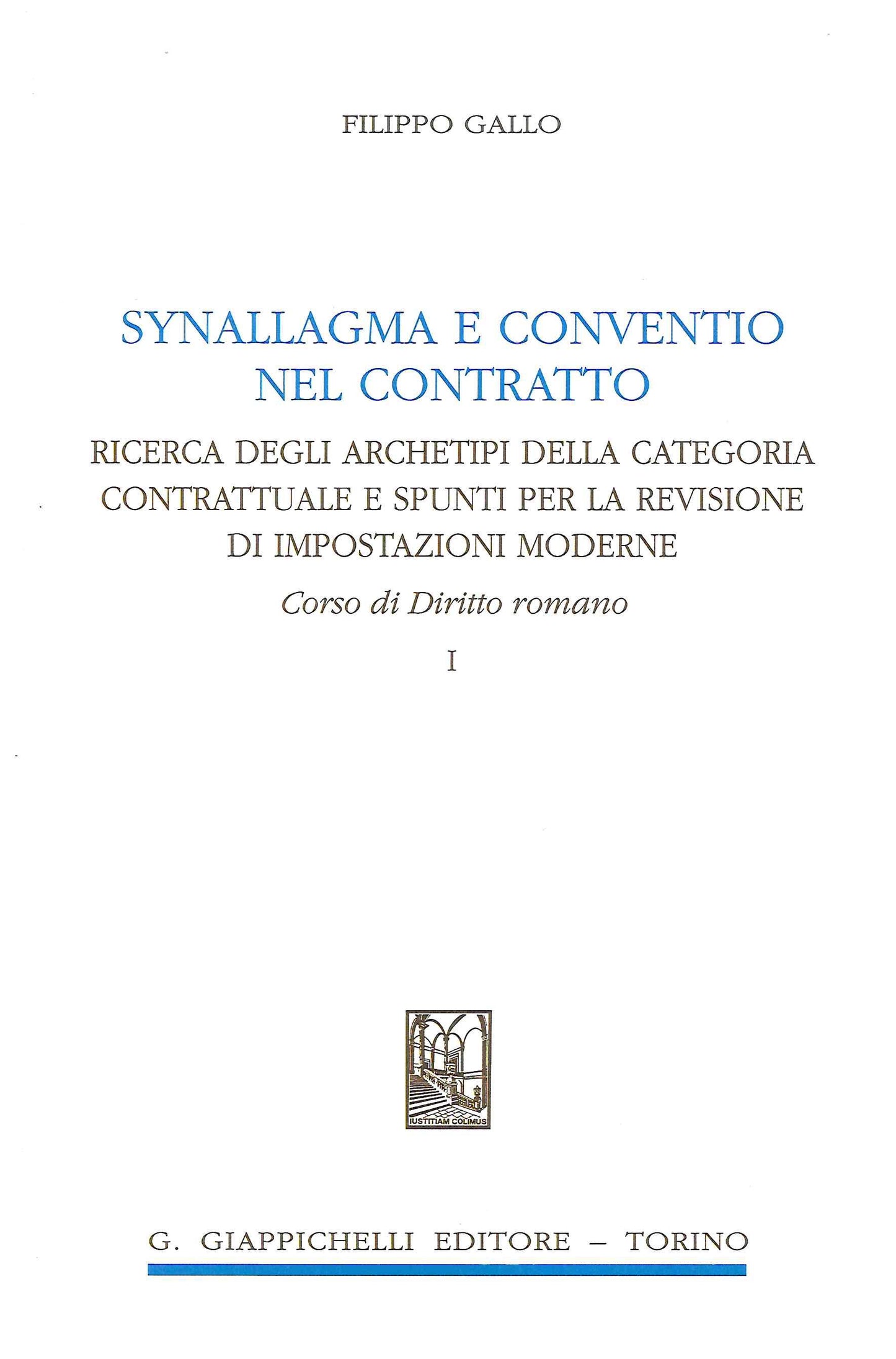 Synallagma convetio nel contratto I - Gallo
