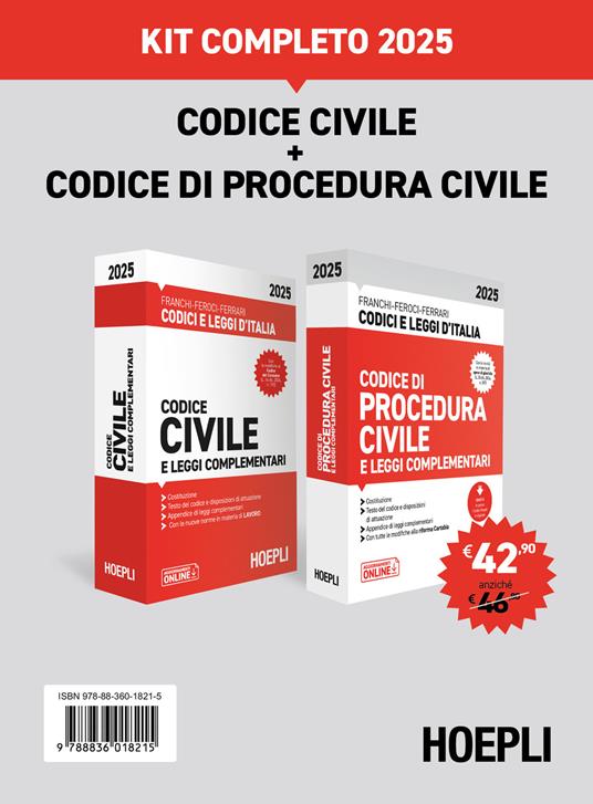 Kit completo Codice civile e Codice di procedura civile 2025