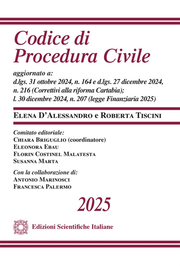 Codice Procedura Civile 2025 - D'Alessandro, Tiscini