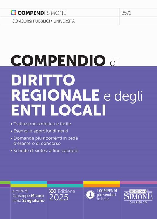 Compendio di diritto regionale e degli enti locali - Giuseppe Milano, Ilaria Sangiuliano