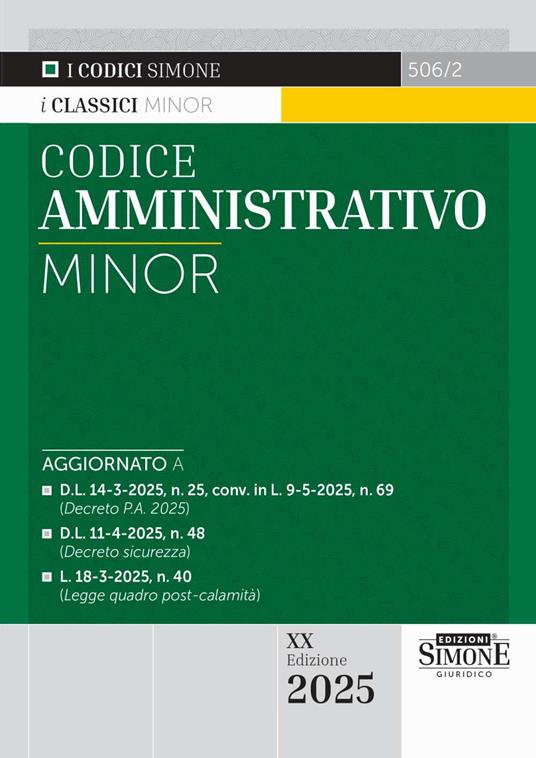Codice amministrativo Minor 2025