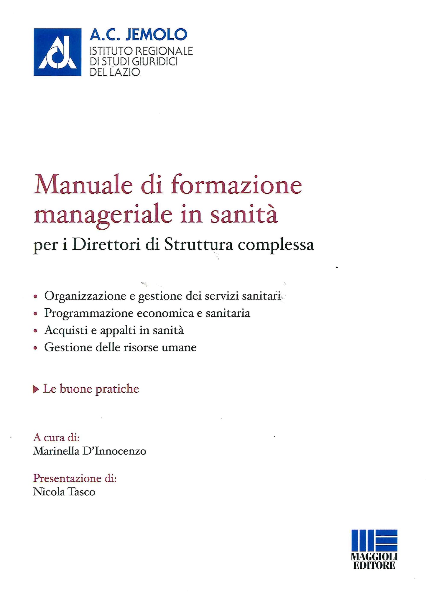 Manuale formazione manageriale in sanità - D'Innocenzo