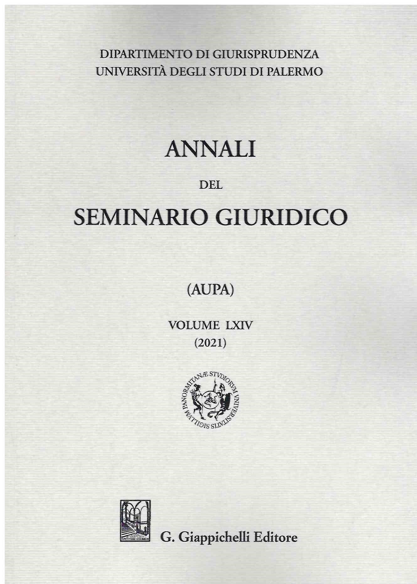 Annali seminario giuridico palermo v.64 -
