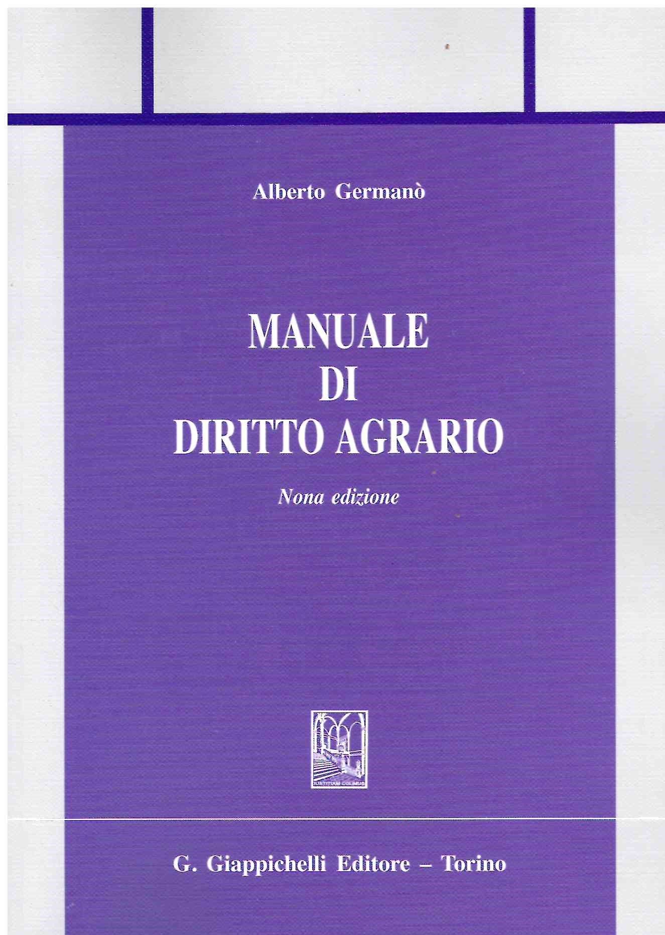 Manuale diritto agrario 9ed. - Germano'