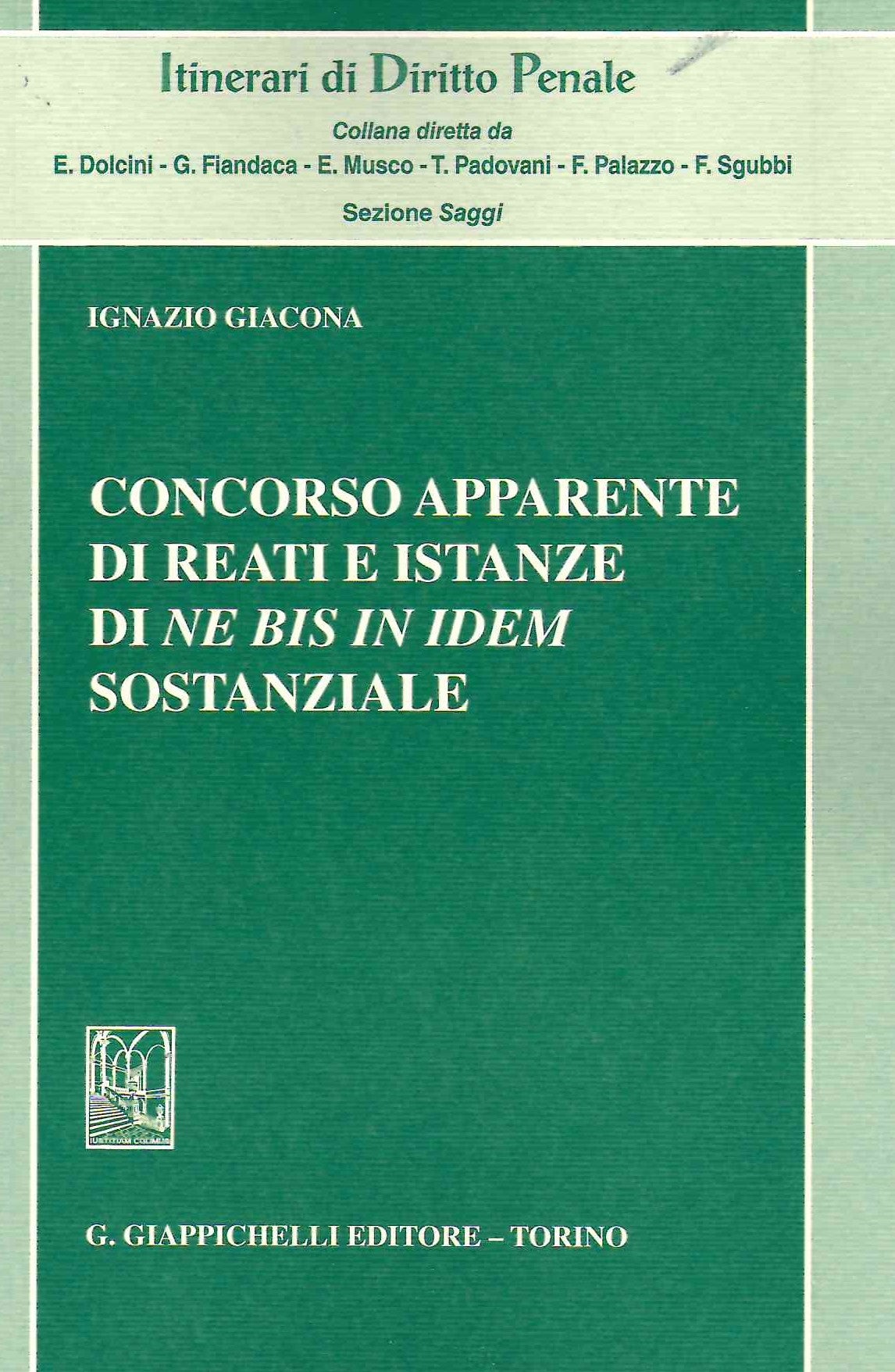 Concorso apparente di reati istanze - Giacona