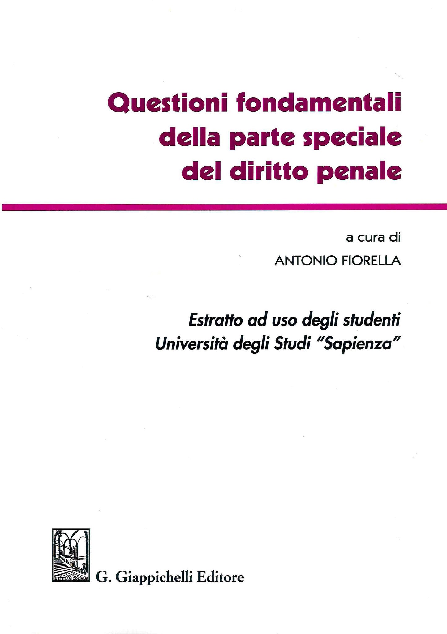 Questioni fondamentali estratto sapienza - Fiorella