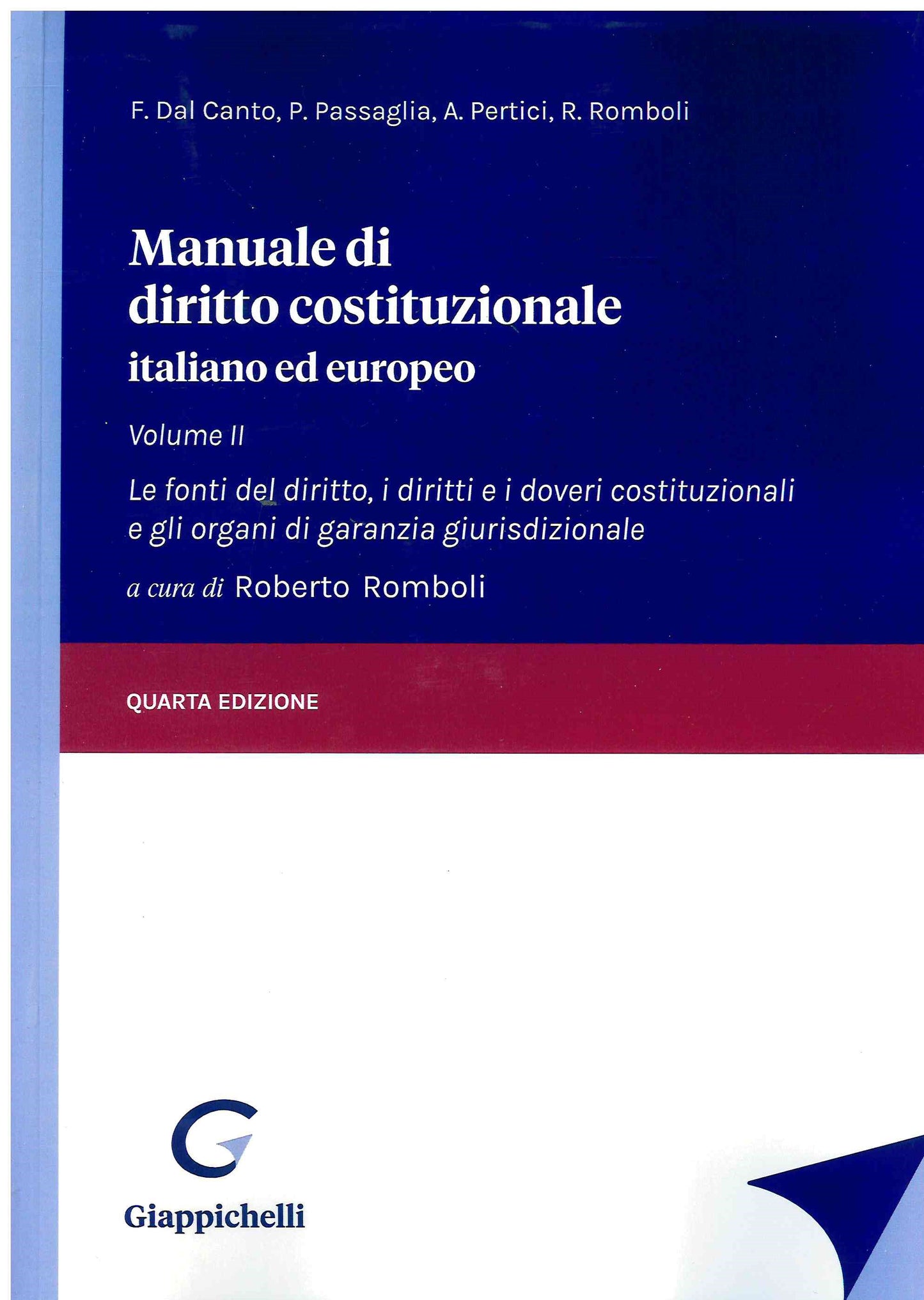 Manuale dir.costituzionale vol.2 4ed. - Romboli