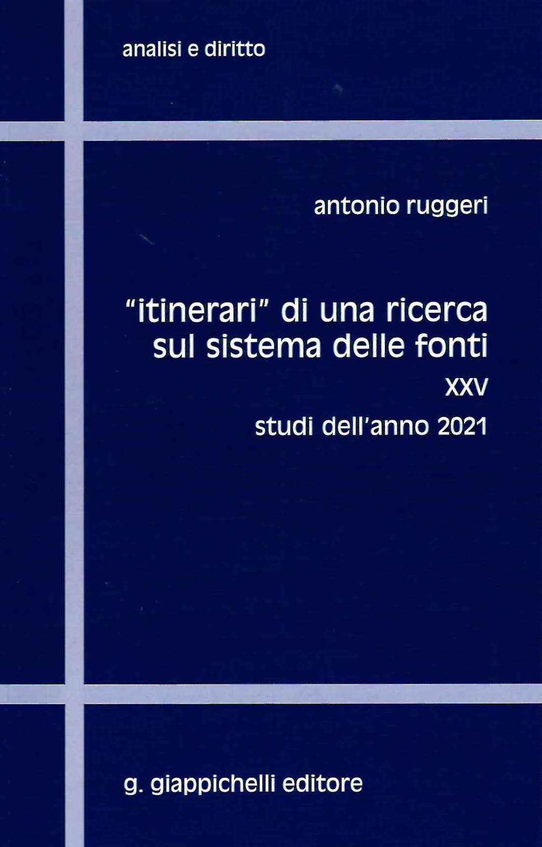 Itinerari ricerca sist.fonti XXV - Ruggeri