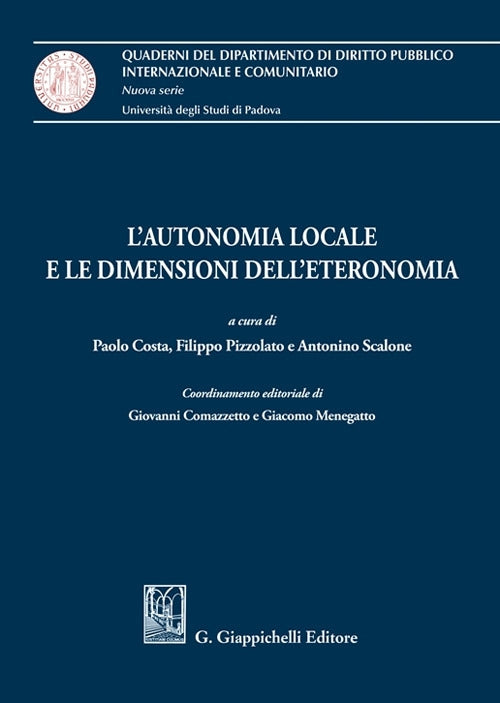 Autonomia locale dimensioni eteronomia - Costa