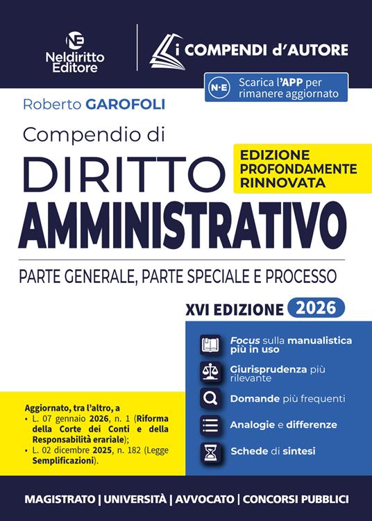 Compendio di diritto amministrativo 2026 - Roberto Garofoli