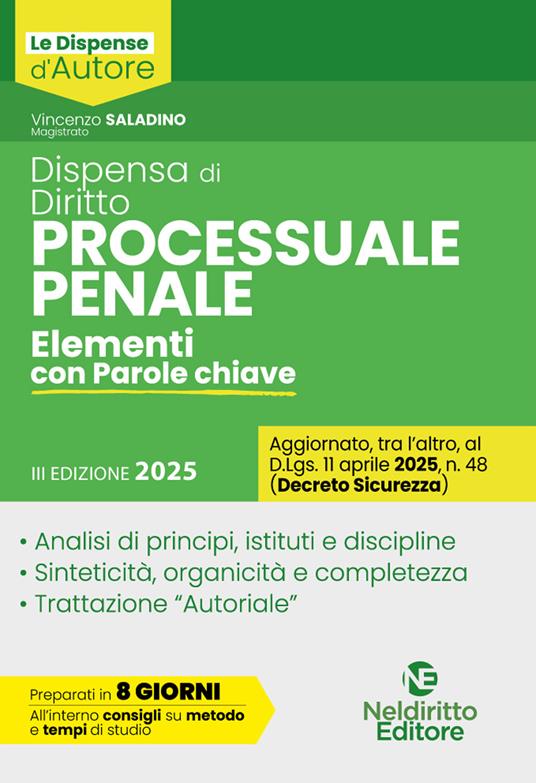 Dispensa di procedura penale 2025 - Vincenzo Saladino