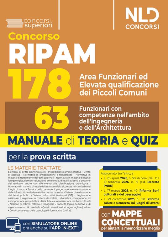 Concorso RIPAM 178 funzionari dei piccoli comuni 63 funzionari ambito ingegneria ed architettura. Manuale di teoria. Nuova ediz.