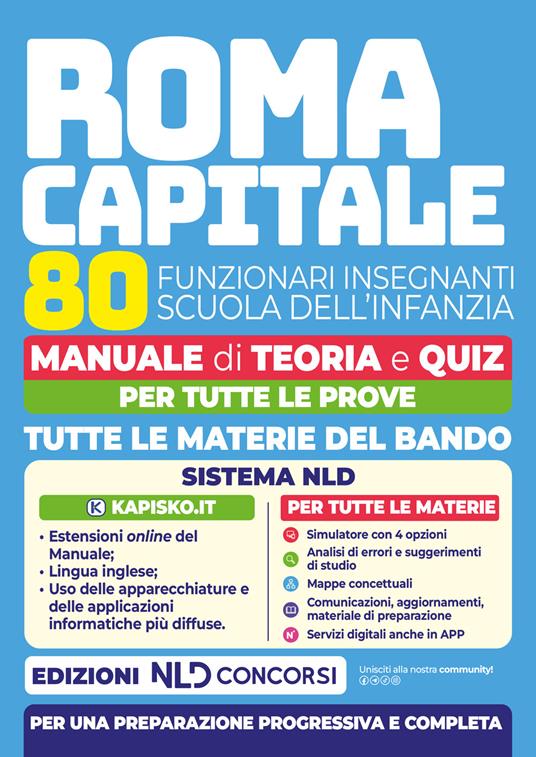 Concorso Roma capitale 80 insegnanti Scuola Infanzia. Manuale di teoria