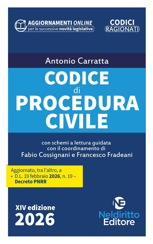 Codice di procedura civile ragionato 2026 - Antonio Carratta