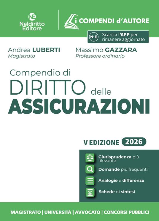 Compendio di diritto delle assicurazioni 2026 - Andrea Luberti, Massimo Gazzara