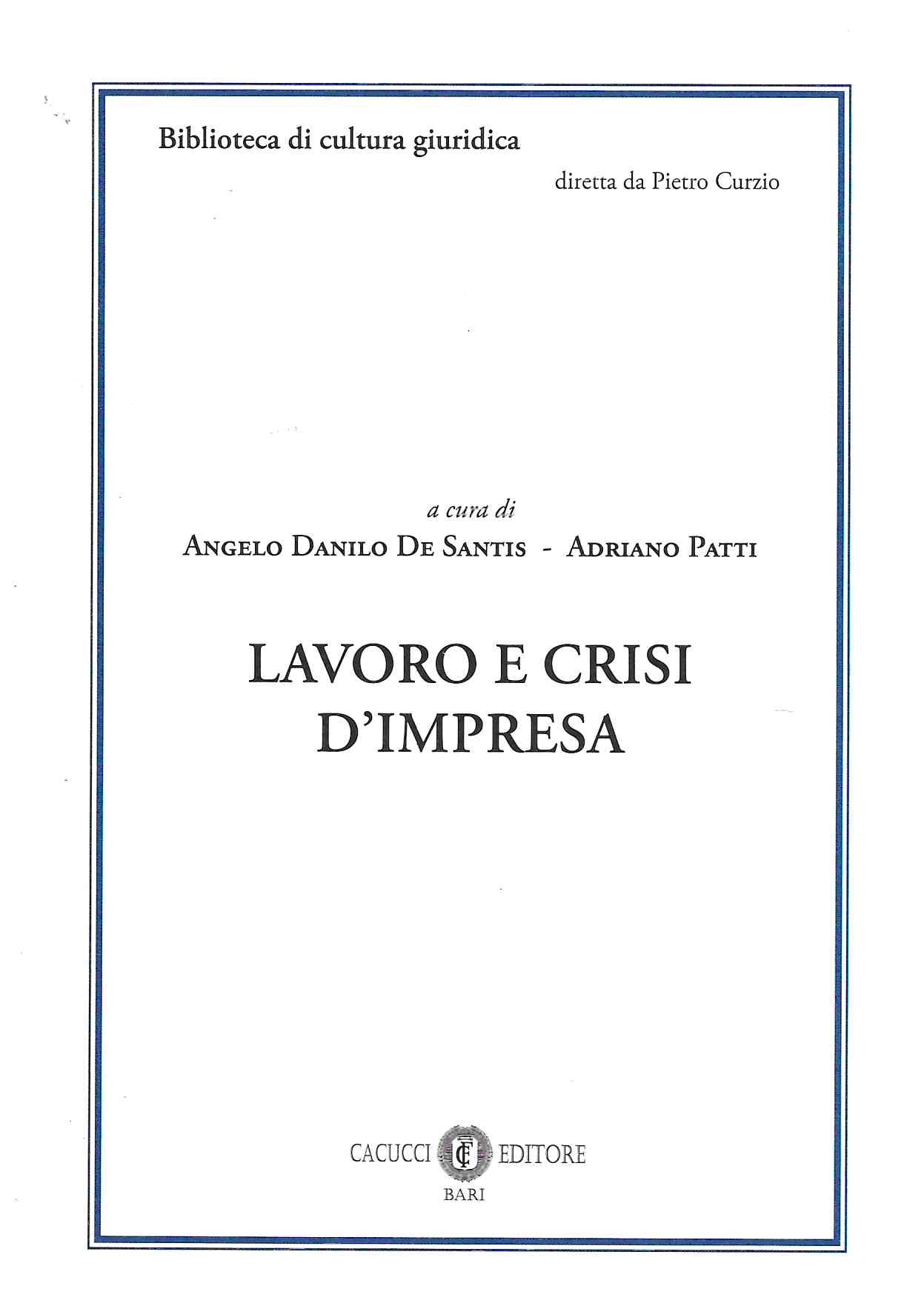 Lavoro e crisi d'impresa - De Santis