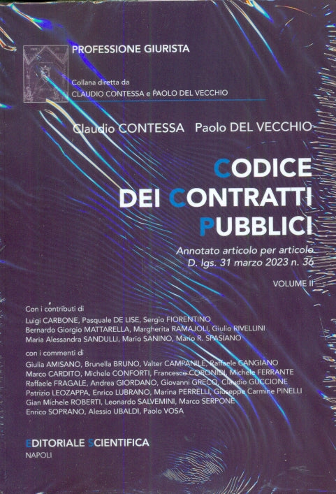 CODICE DEI CONTRATTI PUBBLICI 2TOMI - EDITORIALE SCIENTIFICA SRL