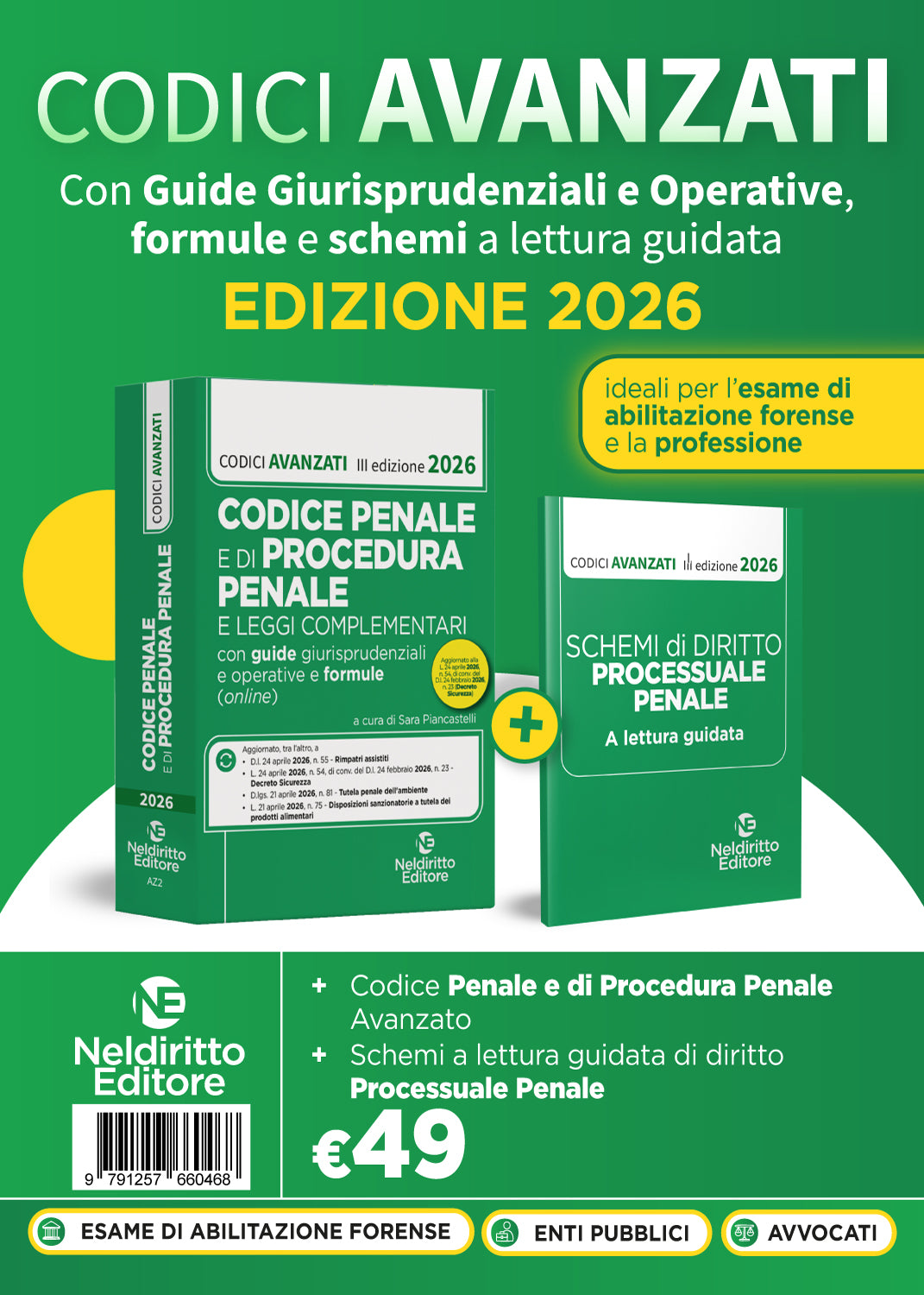 Codice penale e di procedura penale Avanzato 2026 con guide applicative, formule e schemi a lettura guidata - S. Piancastelli