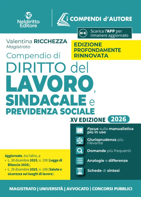 Compendio di Diritto del Lavoro 2026 - RICCHEZZA