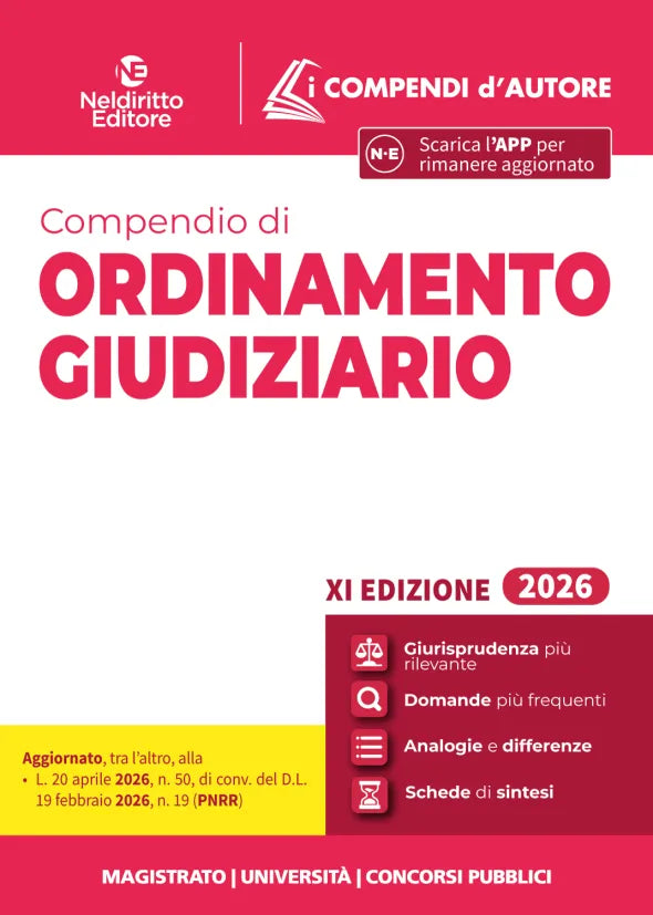 Compendio di ordinamento giudiziario 2026 per magistratura, concorsi pubblici e università. Con espansione online di Simone Petralia