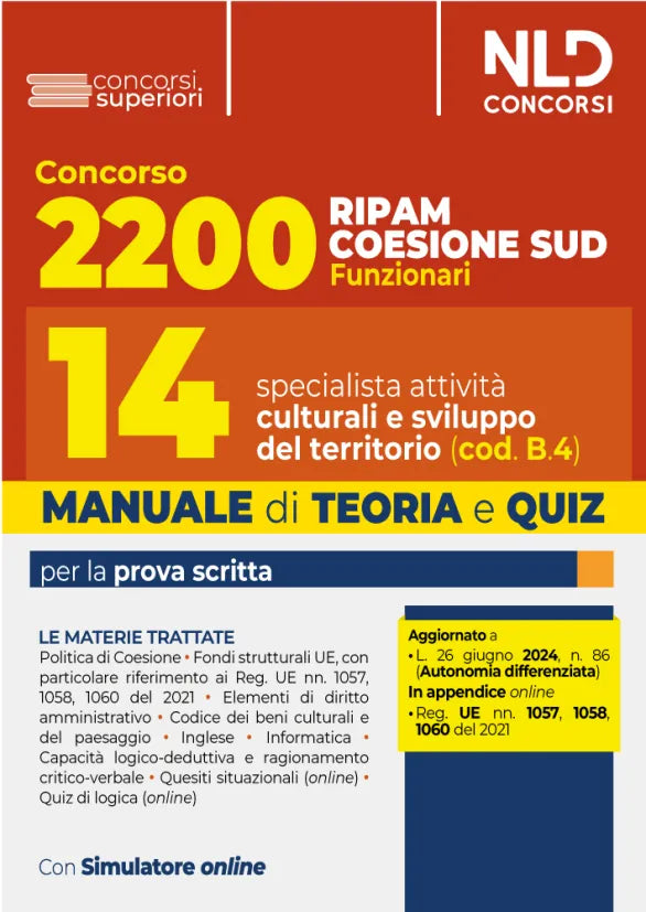 Concorso 2200 Ripam Coesione Sud 2024 - Manuale per la prova scritta