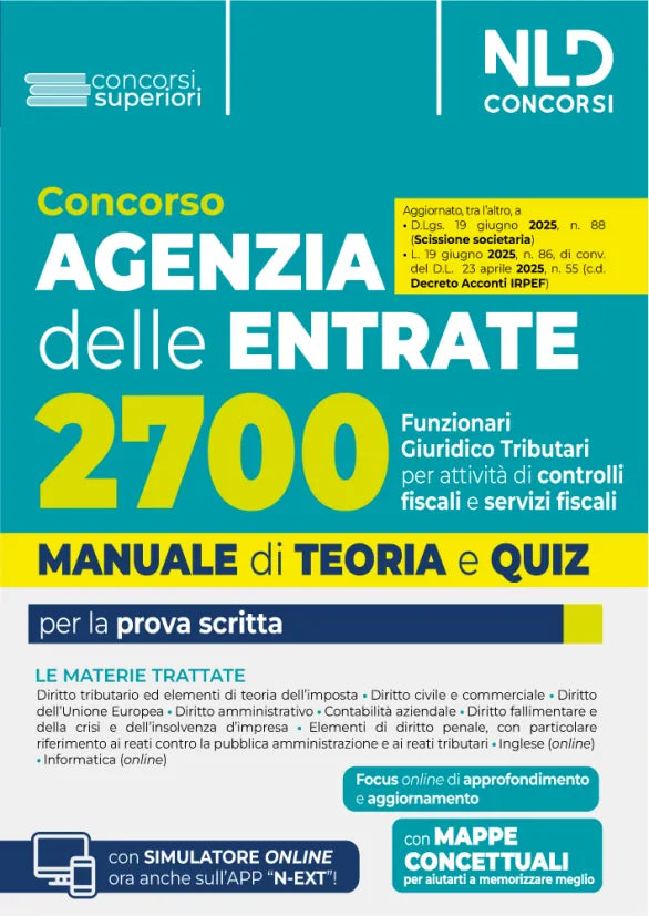 Concorso Agenzia delle Entrate 2700 Funzionari Giuridico Tributari 2025
