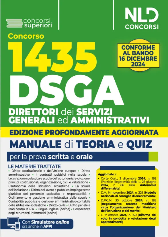 Concorso DSGA 1435 Direttori dei servizi generali ed amministrativi