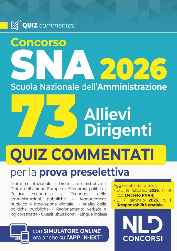 Concorso SNA 2026 per 73 Allievi Dirigenti Quiz 2026