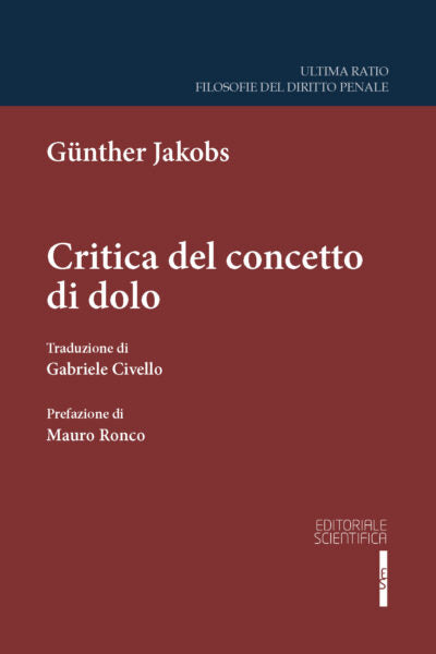Critica del concetto di dolo - Günther Jakobs