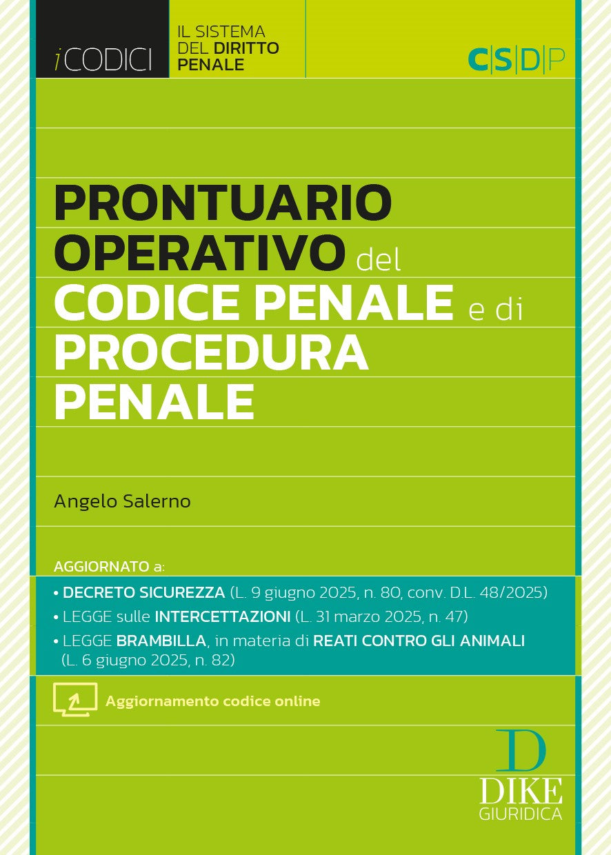 Prontuario Operativo del Codice Penale e di Procedura Penale