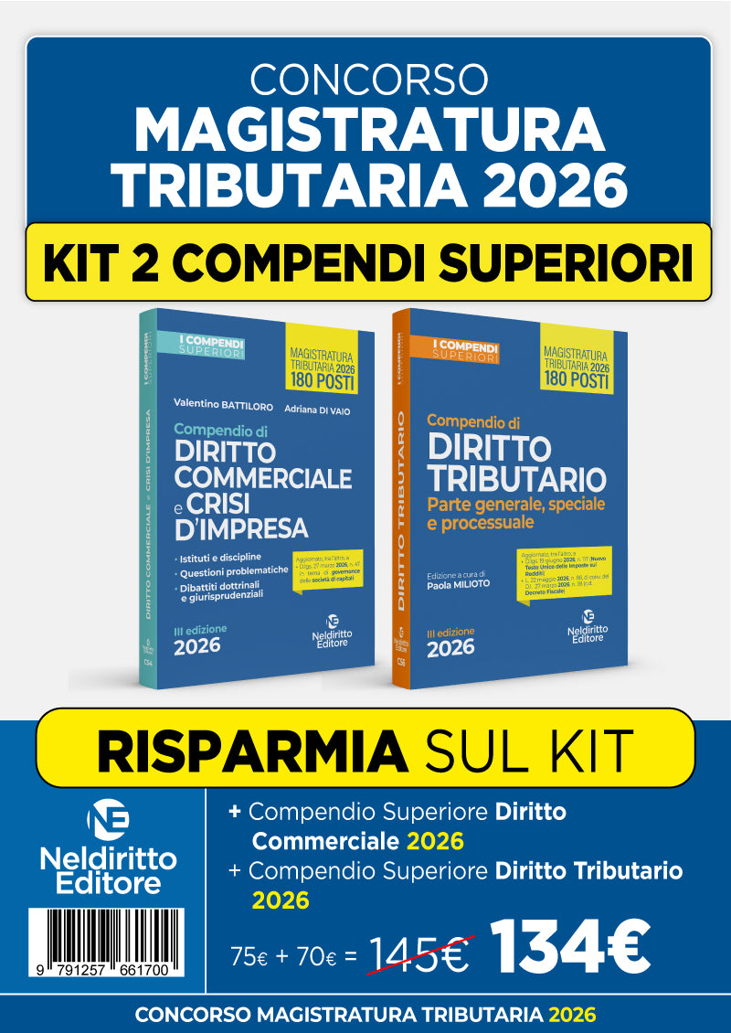 PREORDINE Kit Compendio Superiore di Diritto Commerciale e della Crisi d'Impresa + Compendio Superiore di Diritto Tributario