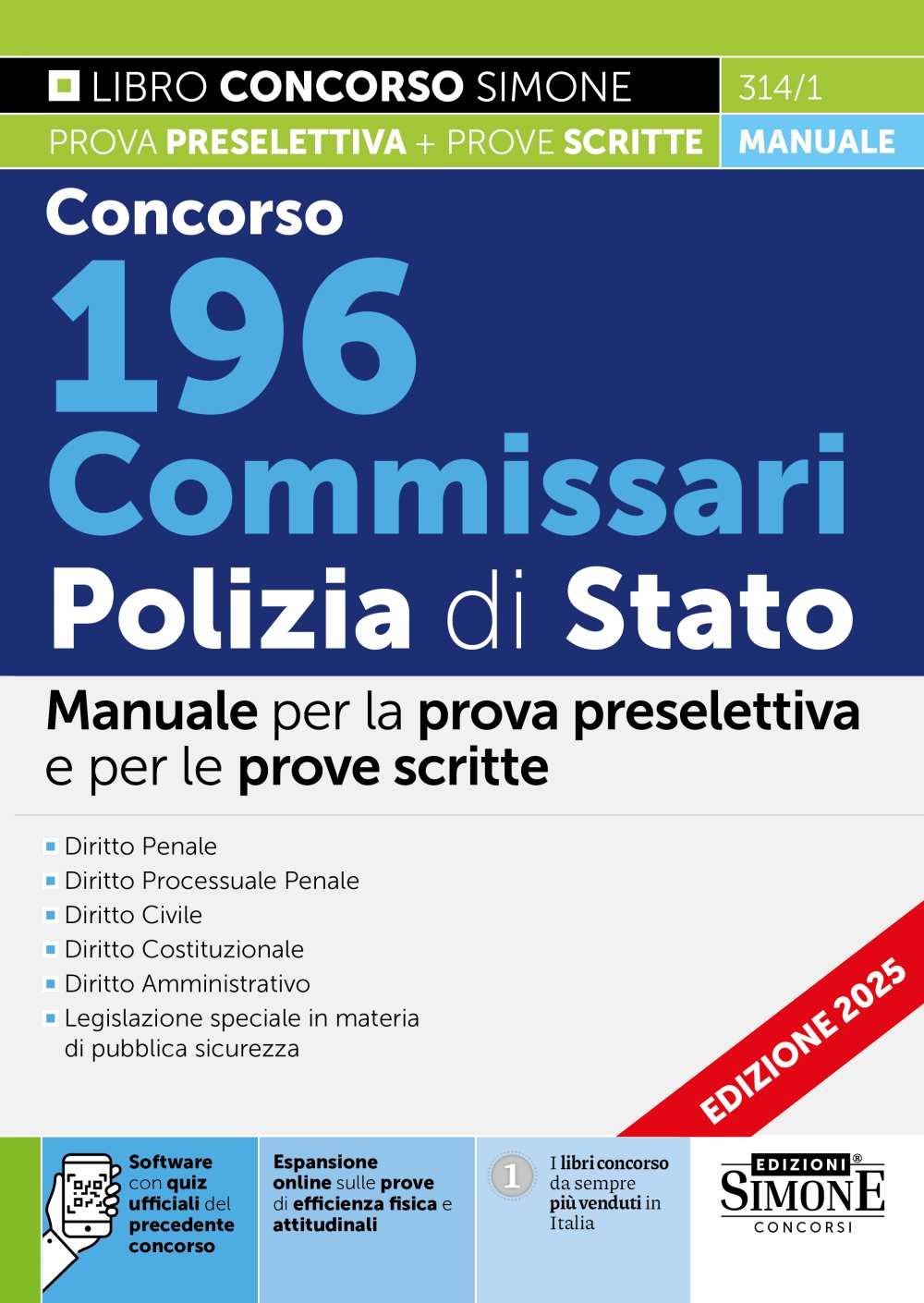 Concorso 196 Commissari Polizia di Stato – Manuale 2025