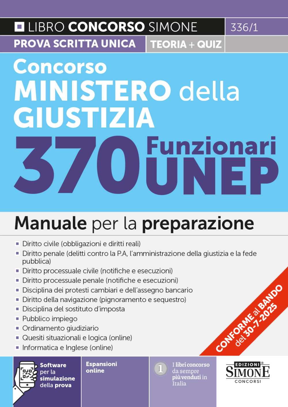 Concorso Ministero della Giustizia 370 Funzionari UNEP – Manuale