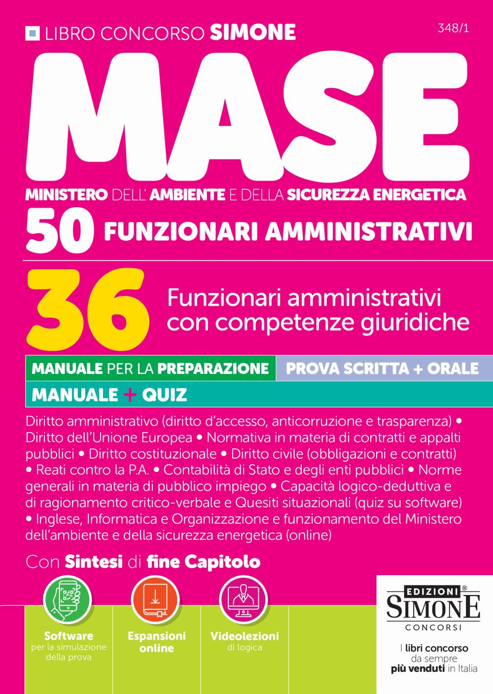 Concorso MASE – 50 posti – 36 Funzionari amministrativi con competenze giuridiche - MANUALE+QUIZ