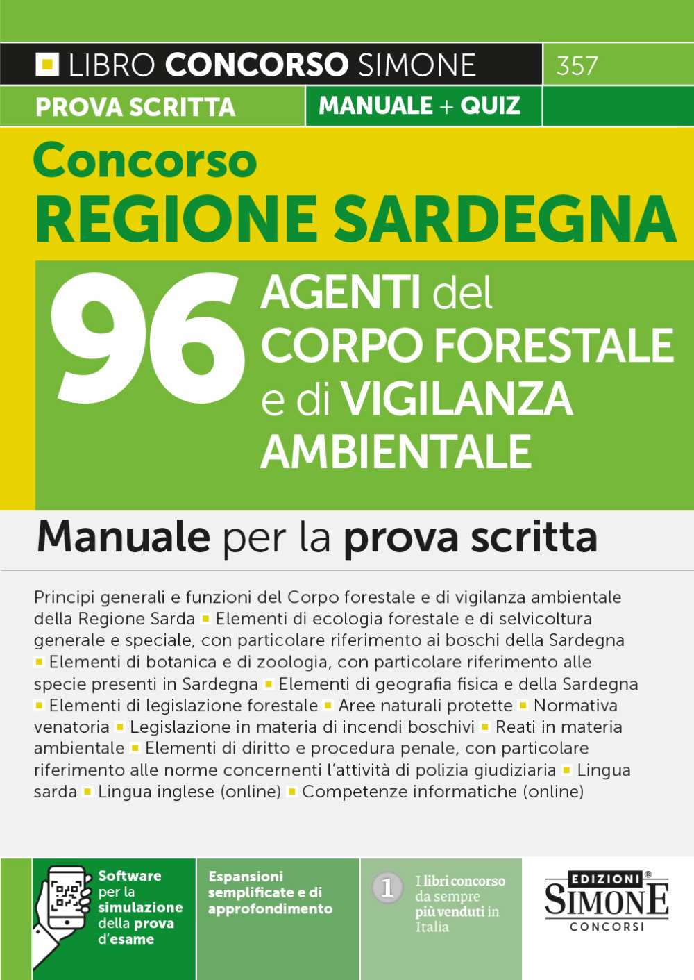 Concorso Regione Sardegna 96 Agenti del Corpo Forestale e di Vigilanza Ambientale – Manuale