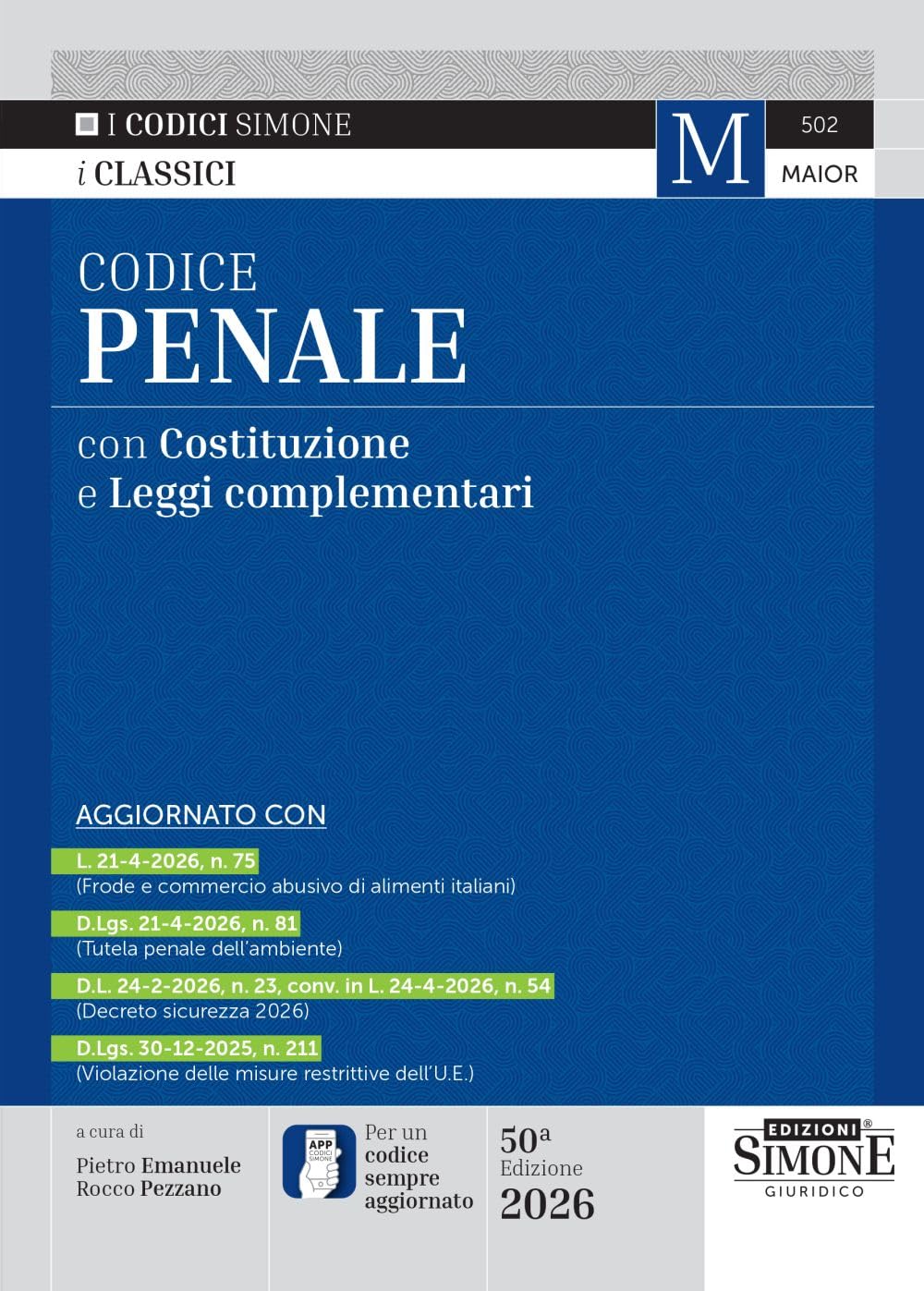 Codice Penale 2026 - Pietro Emanuele, Rocco Pezzano