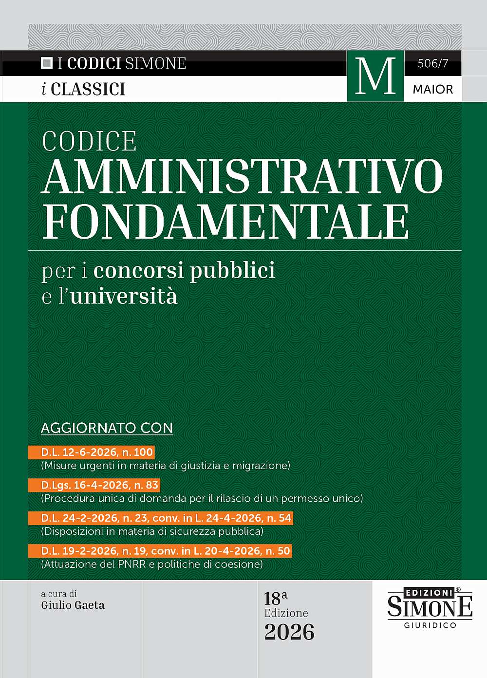 Codice Amministrativo Fondamentale 2026 - Giulio Gaeta